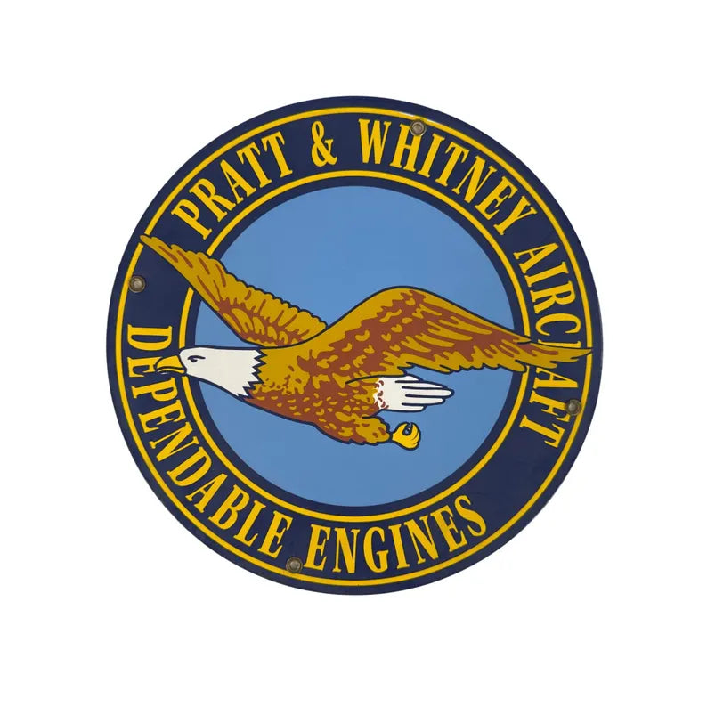 Pratt and Whitney Aircraft Metal Sign