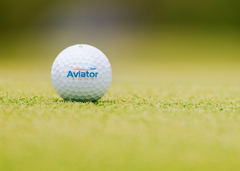 close up shot of aviator zone golf ball